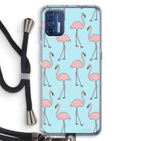 Anything Flamingoes: Motorola Moto G9 Plus Transparant Hoesje met koord