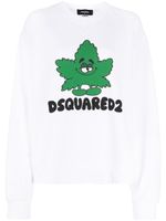 DSQUARED2 sweat en coton à imprimé graphique - Blanc - thumbnail