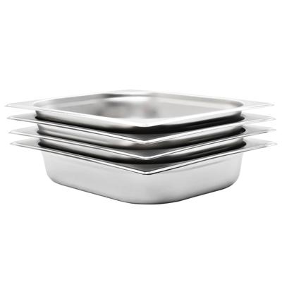 VidaXL Gastronormbakken 4 st gn 1/2 65 mm roestvrij staal