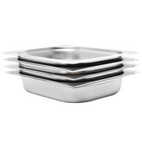 VidaXL Gastronormbakken 4 st gn 1/2 65 mm roestvrij staal