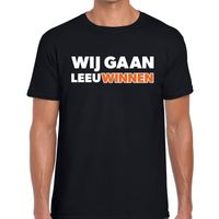 Nederland supporter t-shirt Wij gaan Leeuwinnen zwart heren