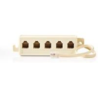 Telecomverlengkabel | RJ11 Male | 5x RJ11 (4/6) Female | 0.20 m | Kabel design: Plat | Kabeltype: RJ