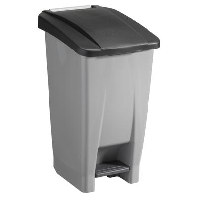 Afvalcontainer/rolemmer/pedaalemmer Basic - zwart - 60 liter - 49 x 38 x 70 cm - huis/tuin afval
