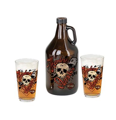 Harley-Davidson Schedel Bierkruik Set LAATSTE STUKS
