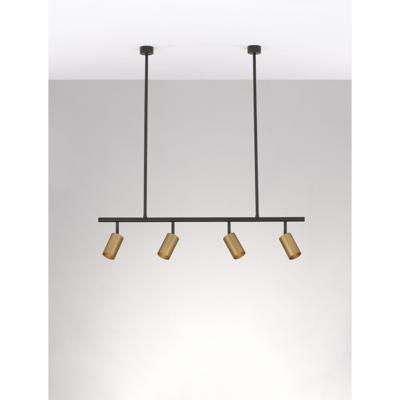 Lyora HanglampPogno 4-lichts zwart met goud recht - 9111459