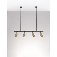 Lyora HanglampPogno 4-lichts zwart met goud recht - 9111459