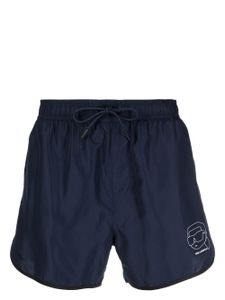 Karl Lagerfeld short de bain Ikonik Karl à logo imprimé - Bleu