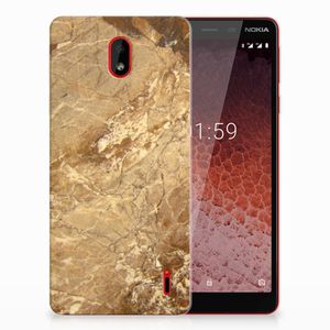 Nokia 1 Plus TPU Siliconen Hoesje Marmer Creme