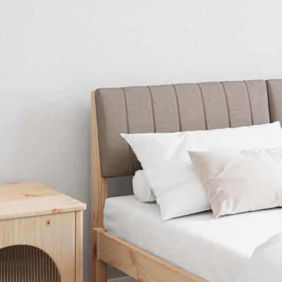 Gestoffeerd hoofdbord Taupe 140 cm Massief grenenhout