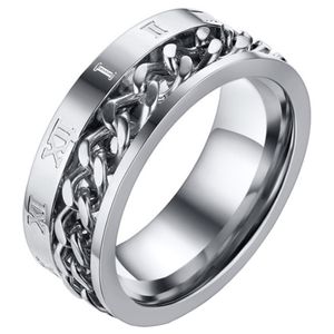 Mendes heren ring Cuban Link Roman Numeral Silver-19mm