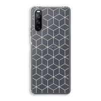 Zwart-witte kubussen: Sony Xperia 10 III Transparant Hoesje