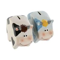 Spaarpot Home ESPRIT Dolomite Koe 16 X 7,5 X 12,5 cm (2 Stuks)