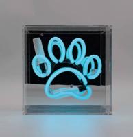 Mini Glazen Neon Box - Poot - Blauw