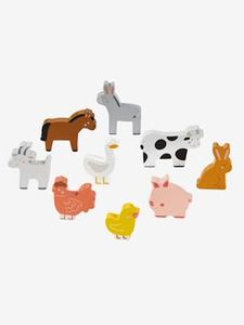 Set houten dieren meerkleurig