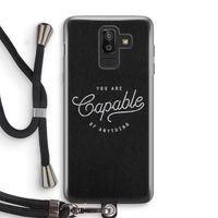 Capable: Samsung Galaxy J8 (2018) Transparant Hoesje met koord