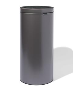 HEMA Brabantia Touch Bin Flat Top Prullenbak 30L Platinum - Grijs Metallic (grijs metallic)