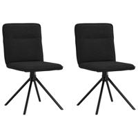 Eetkamerstoelen 2 st stof zwart