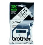Brother Labelling Tape - 12mm, Black/White, Blister labelprinter-tape M - thumbnail