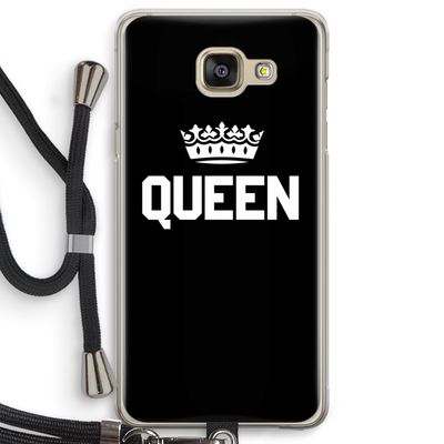Queen zwart: Samsung Galaxy A5 (2016) Transparant Hoesje met koord