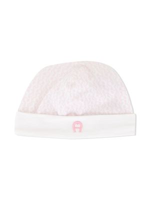 Aigner Kids bonnet à logo imprimé - Blanc