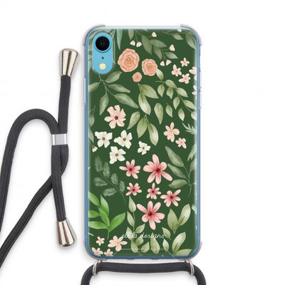 Botanical green sweet flower heaven: iPhone XR Transparant Hoesje met koord