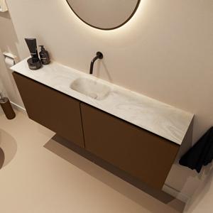 Toiletmeubel Mondiaz Ture Dlux | 120 cm | Meubelkleur Rust | Eden wastafel Ostra Midden | Zonder kraangat