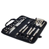 Krumble BBQ set 18-delig in opbergtas RVS