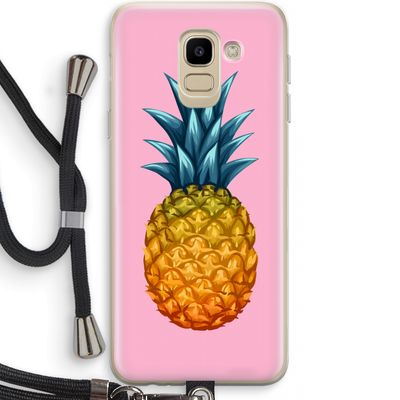 Grote ananas: Samsung Galaxy J6 (2018) Transparant Hoesje met koord