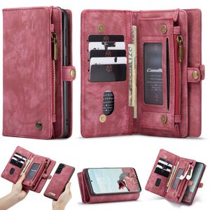 Caseme - Vintage 2 in 1 portemonnee hoes - Samsung Galaxy S21 FE - Rood
