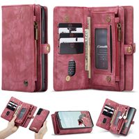 Caseme - Vintage 2 in 1 portemonnee hoes - Samsung Galaxy S21 FE - Rood