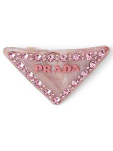 Prada barrette à logo triangulaire - Rose