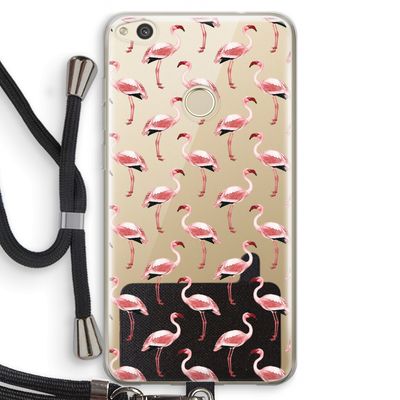 Flamingoprint groen: Huawei Ascend P8 Lite (2017) Transparant Hoesje met koord