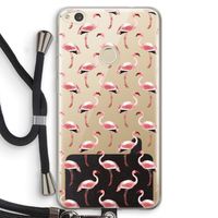Flamingoprint groen: Huawei Ascend P8 Lite (2017) Transparant Hoesje met koord