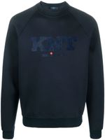 Kiton sweat longues manches à logo imprimé - Bleu