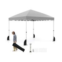 Paviljoen 3 x 3 m Vouwpaviljoen Waterdicht met Rolltas incl. 4 Windtouwen & 4 Zandzakken & 8 Haringen Grijs