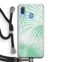 Palmbladeren: Samsung Galaxy A40 Transparant Hoesje met koord