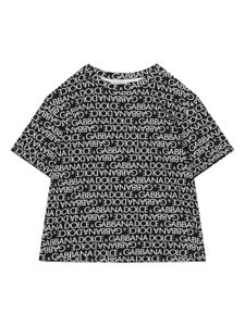 Dolce & Gabbana Kids t-shirt en coton à logo imprimé - Noir