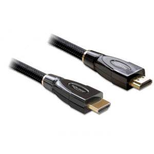 Delock 82739 HDMI-kabel HDMI Aansluitkabel HDMI-A-stekker 5 m Zwart 4K UHD, Vergulde steekcontacten, Afgeschermd (drievoudig), Verdraaid