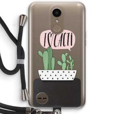 I love cacti: LG K10 (2017) Transparant Hoesje met koord