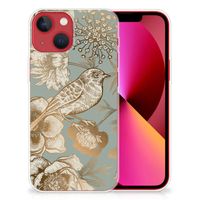 TPU Case voor Apple iPhone 13 Vintage Bird Flowers - thumbnail