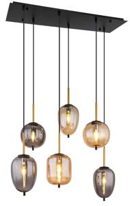 Globo 6-lichts hanglamp Blacky zwart 15345-6A