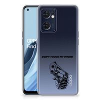 OPPO Reno 7 5G | Find X5 Lite Silicone-hoesje Gun Don't Touch My Phone - thumbnail