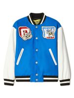 Off-White Kids veste bomber à détail de patch - Bleu