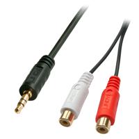 LINDY 35678 Kabel Jackplug / Cinch Audio Adapter [1x Jackplug male 3,5 mm - 2x Cinch-koppeling] Zwart