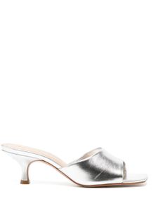 Schutz mules à design métallisé 75 mm - Argent