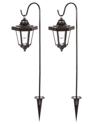 Smartwares Solar-paalverlichting 0,12 W zwart 2 st GOS-001-DB