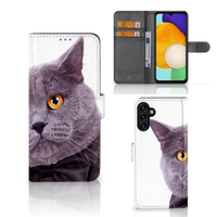 Samsung Galaxy A04s | Samsung Galaxy A13 5G Telefoonhoesje met Pasjes Kat - thumbnail