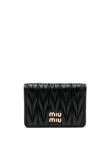 Miu Miu portefeuille à effet matelassé - Noir