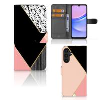 Samsung Galaxy A15 | Book Case | Zwart Roze Vormen