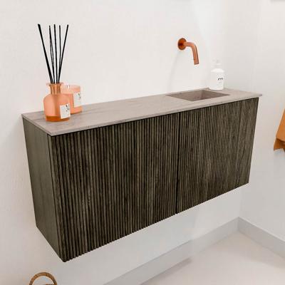 Toiletmeubel Mondiaz Joya Dlux | 90 cm | Meubelkleur Shadow | Faye wastafel Saba Wasbak Rechts | Zonder kraangat(en)